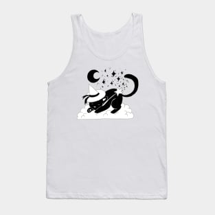 Sleepy Wizard Kitty Tank Top